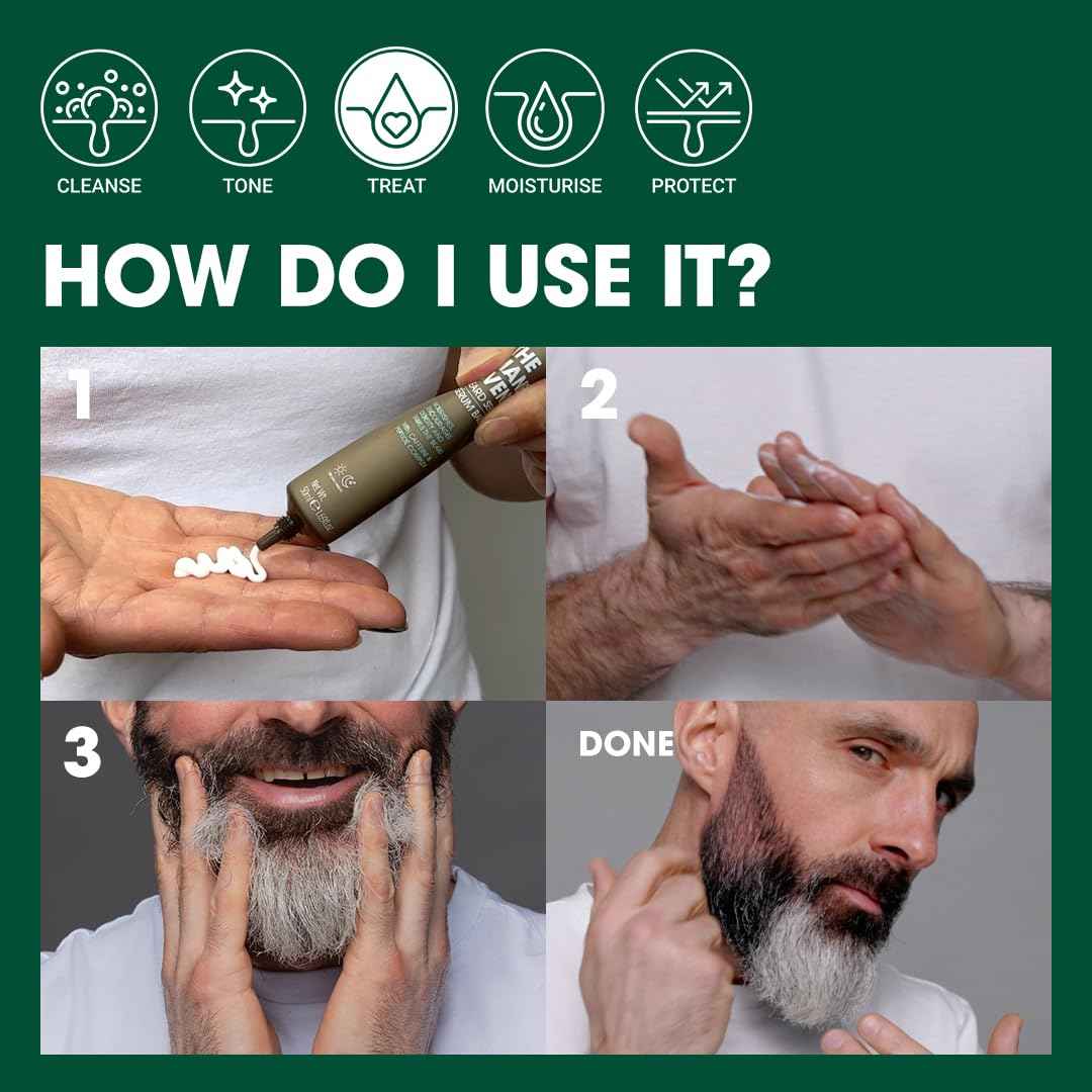 Shakeup Cosmetics Mens Beard Serum & Beard Oil, Supports Thicker & Fuller Beard, Helps Tame Dry & Unruly Hair, Nourishing with Castor Oil, Caffeine & Peptide Complex, 50ml. Aka. THE MANE EVENT