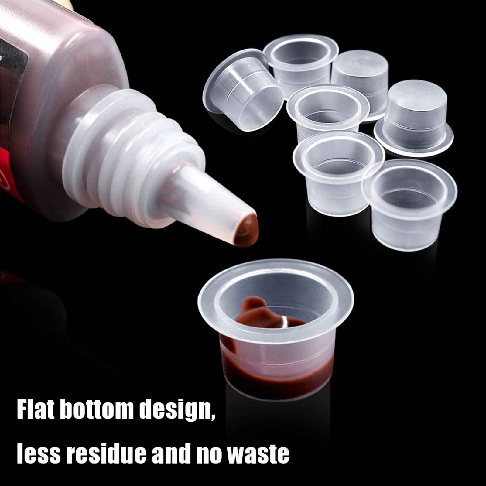 WZPB Ink Caps - 300Pcs Large Tattoo Ink Cups 15MM Ink Caps Pigment Cups Disposable Cups for Tattoo Ink Supplies