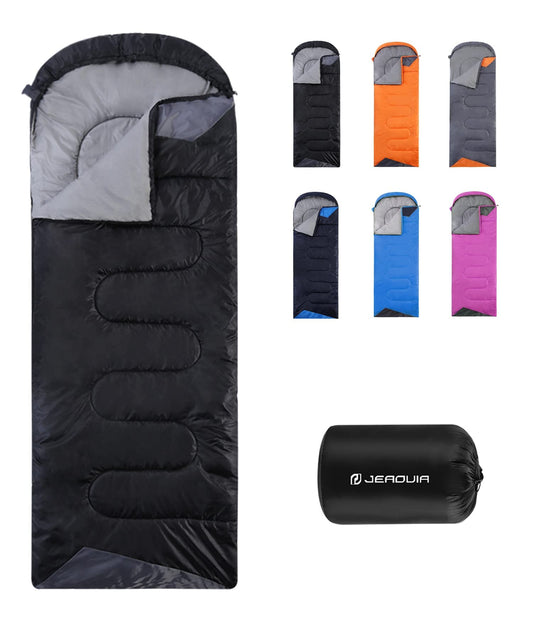 Sleeping Bags for Adults Backpacking Lightweight Waterproof- Cold Weather Sleeping Bag for Girls Boys Mens for Warm Camping Hiking Outdoor Travel Hunting with Compression Bags（Black）