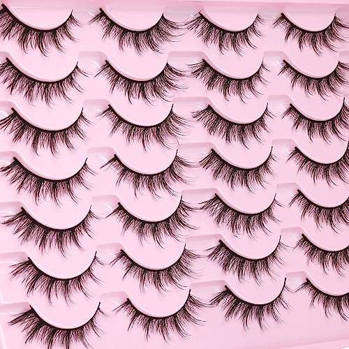 Cat Eye Wispy False Lashes 16mm - 14 Pairs Faux Mink