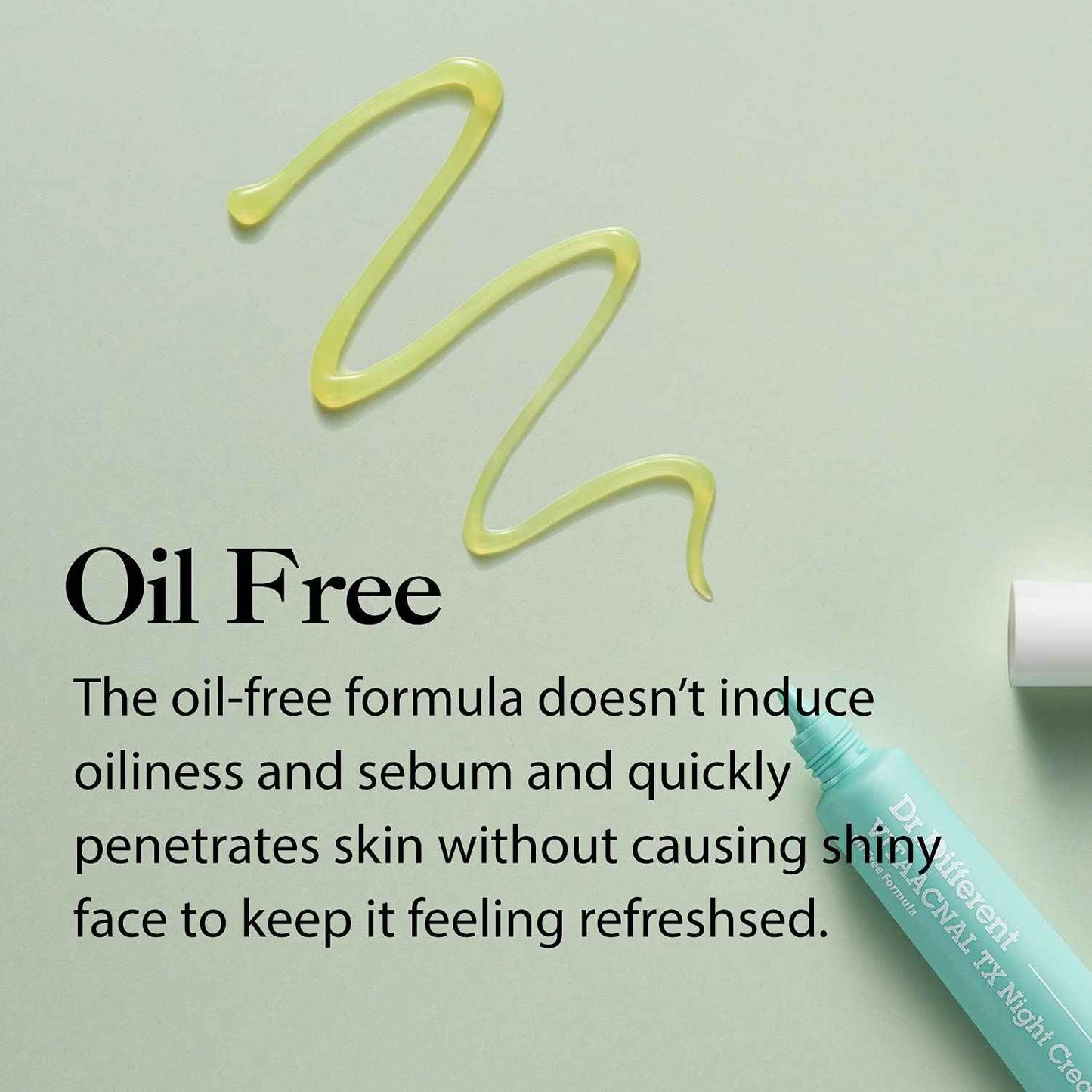 Dr. Different VITAACNAL TX Night Cream for Face - Soothing & Nourishing Retinal Sebum Control Night Cream For Acne-Prone Skin - Blackheads Care Oil-Free Treatment Removes Dead Skin Cells 0.7oz.