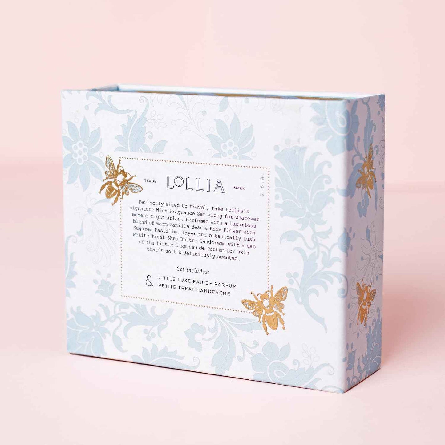 LOLLIA Wish Fragrance Story Gift Set – .16 fl. oz. Eau de Parfum & .33 oz. Petite Treat Handcreme - Sugared Pastille – Shea Butter Hand Cream for Women, Travel Size Perfume, Hand Lotion for Dry Hands