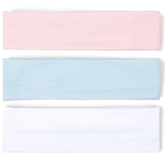 Stretchy Headbands for Women: Thin, Non-Slip Head Bands for Yoga, Workout, and Everyday Wear - White, Pink, Blue Hair Accessories