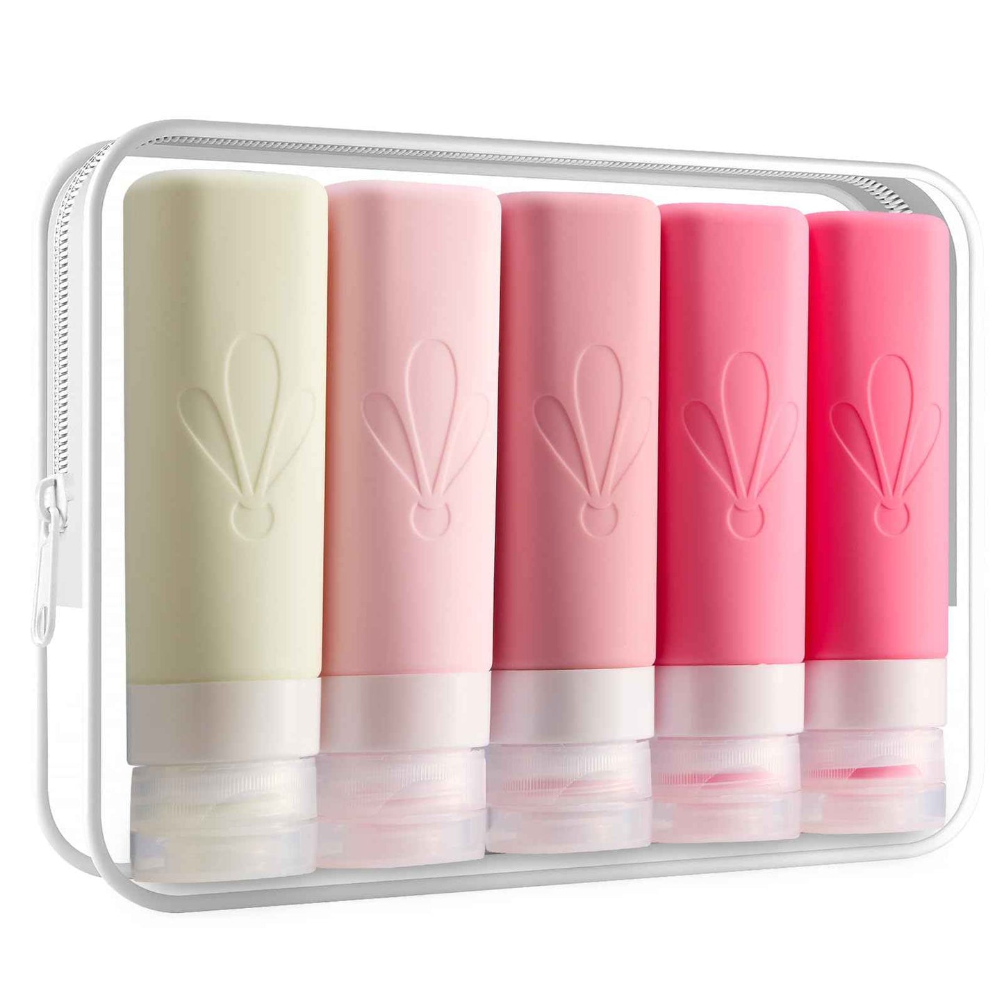 INSFIT Travel Bottles for Toiletries, TSA Approved 3oz Travel Size Containers, BPA Free Leak Proof Squeezable Silicone Tubes for Shampoo Conditioner Lotion Soap with Labels