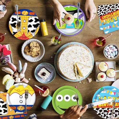 Cartoon Birthday Party Supplies Set for 30 Guests - Plates & Napkins