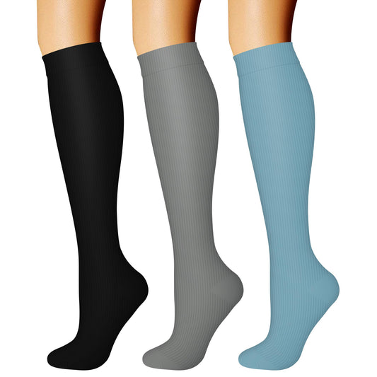 CHARMKING Compression Socks for Women & Men Circulation (3 Pairs) 15-20 mmHg is Best Athletic for Running, Flight Travel, Support, Cycling, Pregnant - Boost Performance, Durability (S/M, Multi 52)