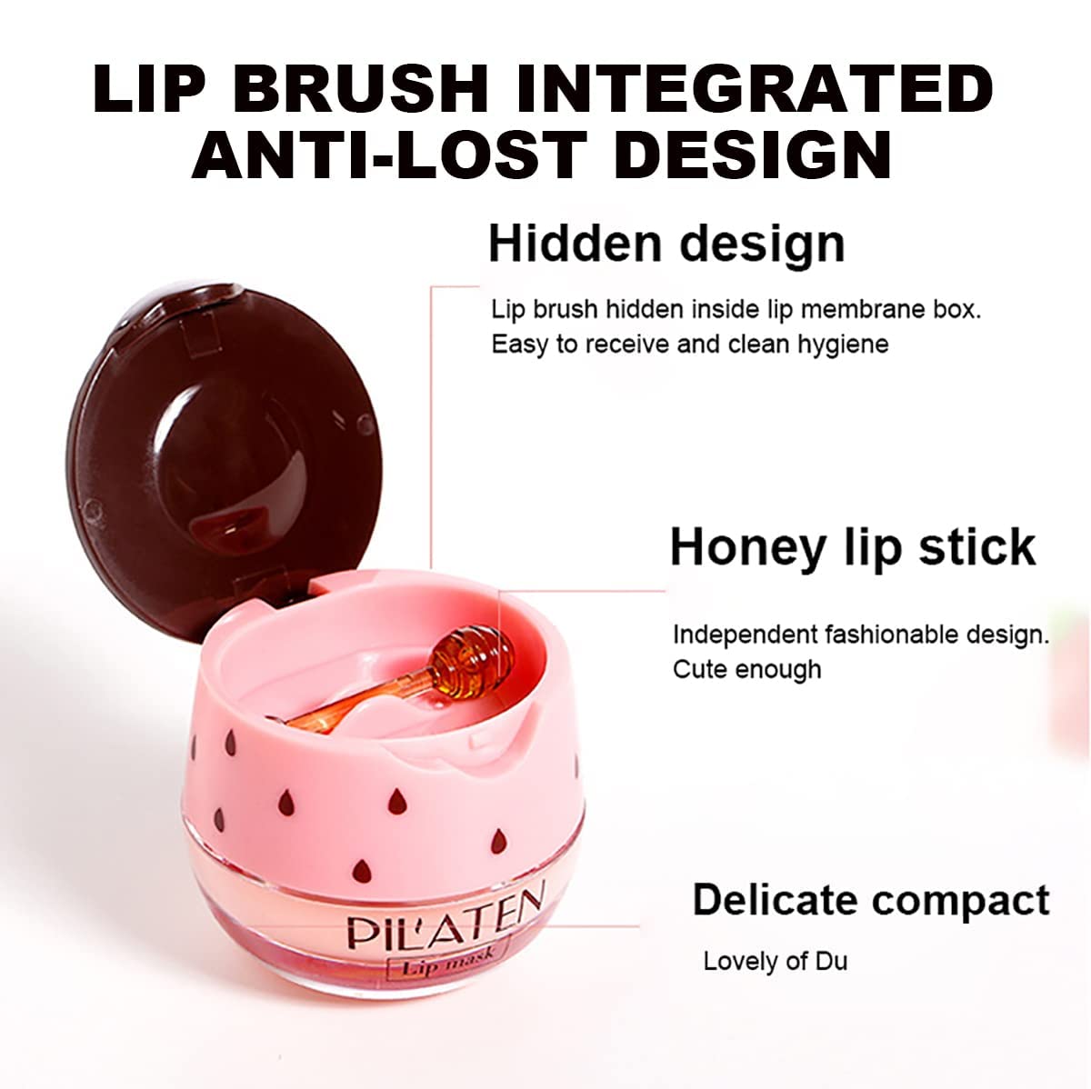 2PCS Strawberry Lip Balm, Vitamin E Lip Masks & Moisturizing Propolis Sleeping Lip Mask, Effective Reduces Lip Lines Prevention Dry and Cracked Lip Scrubs Exfoliator Smoothing Dry Lip Care