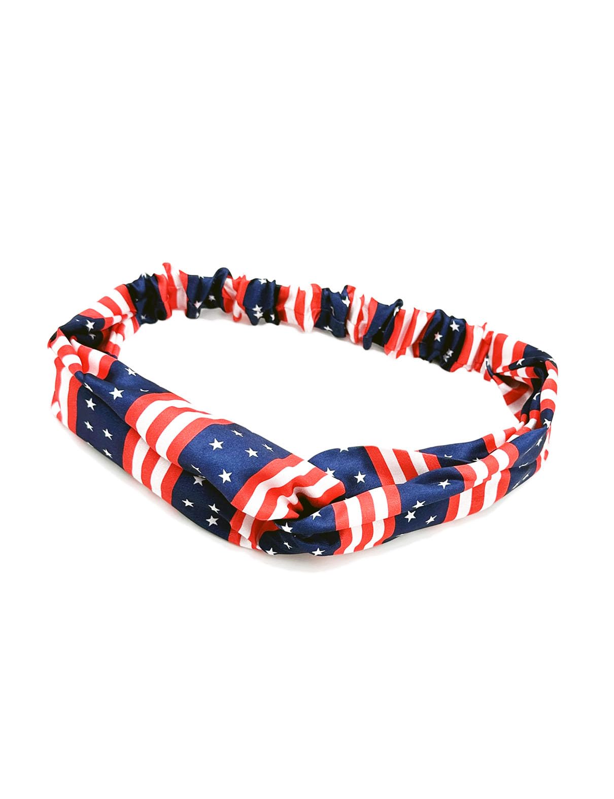 Patriotic Turban Headband Hair Scrunchies American USA Flag Headwear Hair Bands Tie JHN62 (Hair Band-B2)