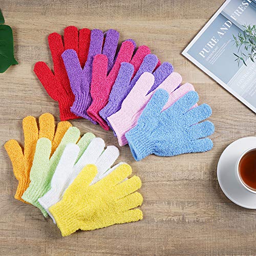 10 Pairs Exfoliating Shower Gloves, 100% Nylon Double-Sided