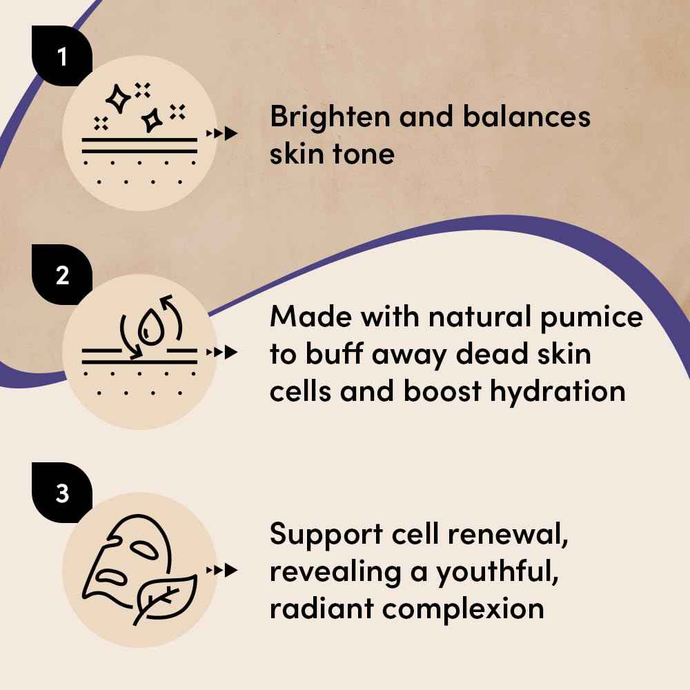 Urban Veda Radiance Exfoliating Facial Polish | Brightening Face Scrub for Women | Sensitive & Hydrating | Instant Natual Glow | Vegan & Cruelty Free | For Dry & Dull Skin | 4.2 Fl Oz.