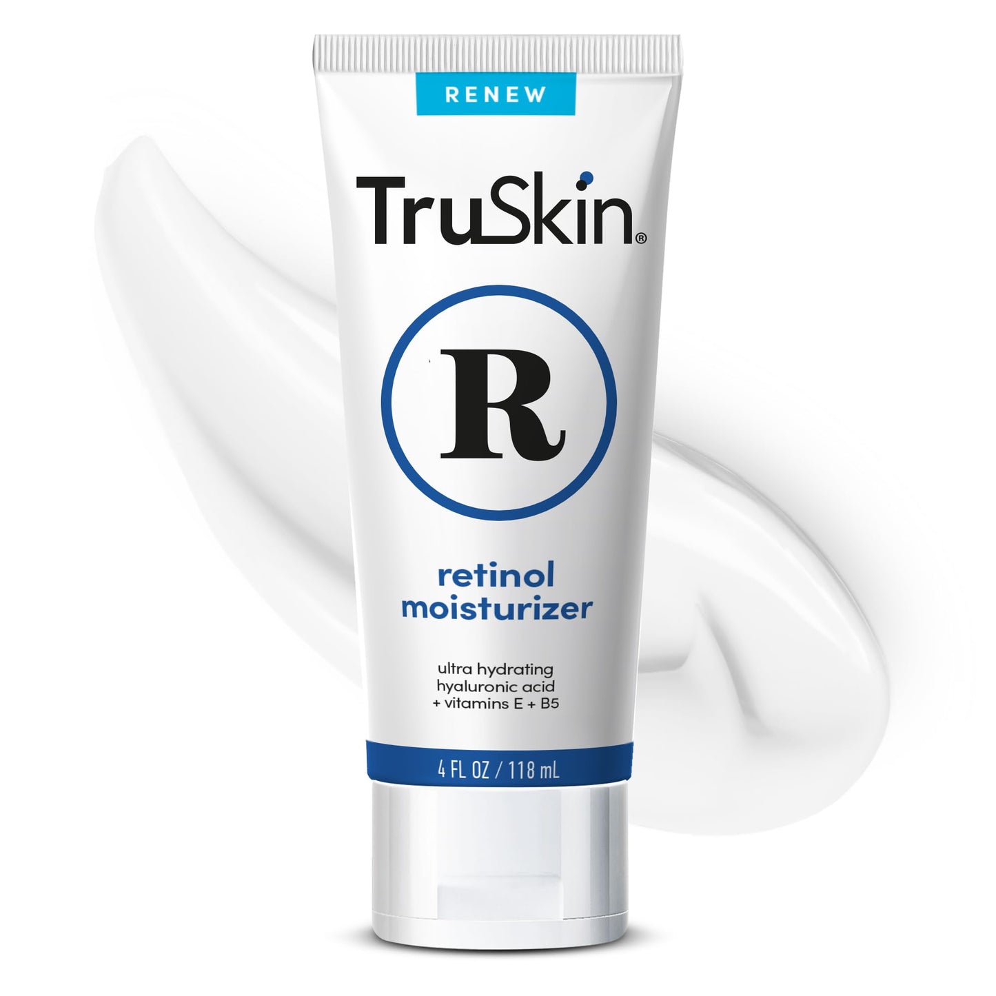 TruSkin Retinol Face Moisturizer – Powerful Anti-Aging Moisturizer for Women with Hyaluronic Acid & Vitamin E – Retinol Cream for Face for Youthful-Looking Appearance, 4 fl oz
