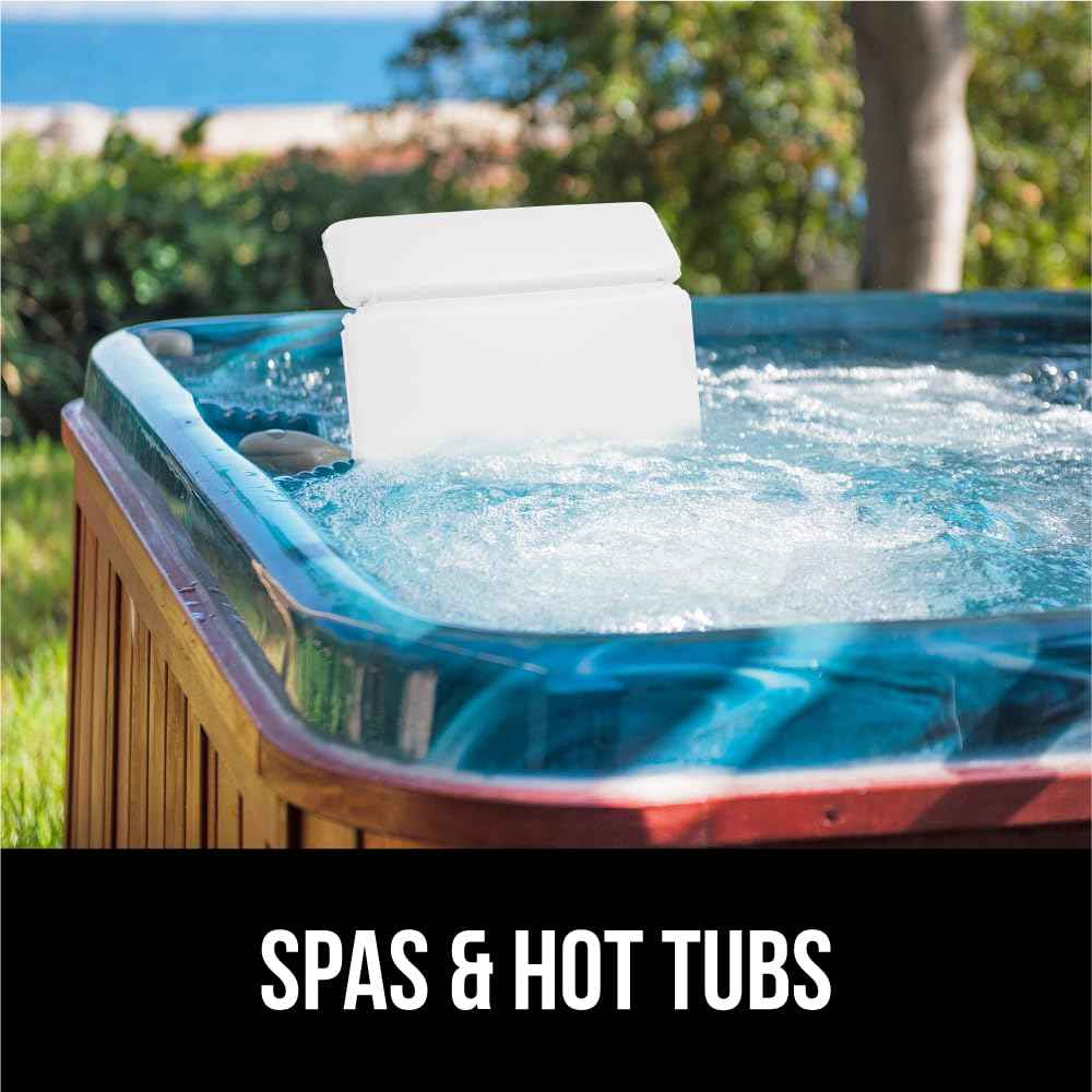 GORILLA GRIP Bath Pillow for Tub, Headrest for Neck and Back Support, Luxury Bathtub Pillows, Hot Tub Cushions, Bathroom Accessories for Women, Relaxing Spa Gifts for Mom Wife Girlfriend 2 Panel White