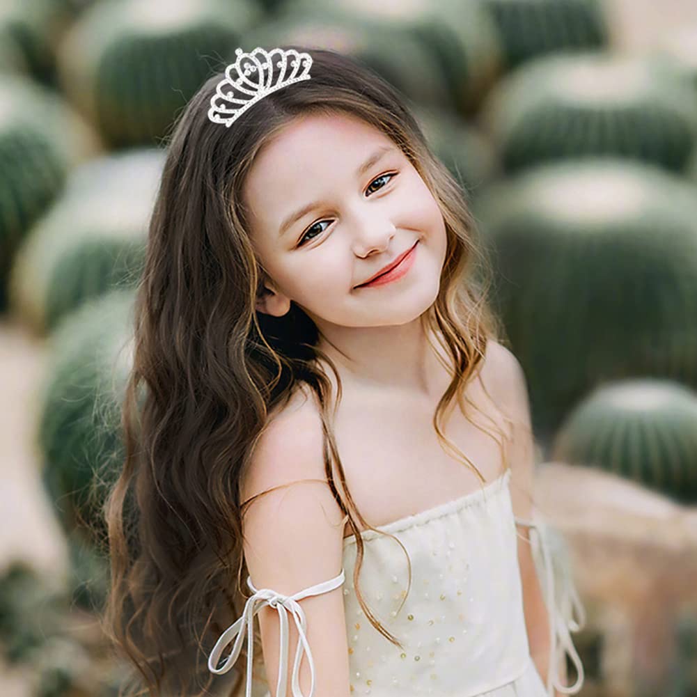 SUKPSY Crystal Rhinestone Crown Tiara for Girls and Kids, Princess Headbands Comb Hair Accessories Bride Wedding Headpieces for Birthday Wedding Prom Party (Comb)