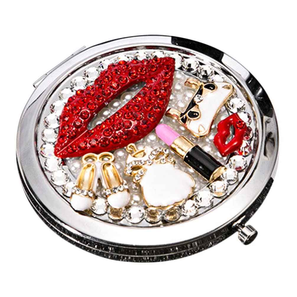 Beaupretty Travel Purse Mirror Lips Compact Mirror Compact Double Sides Mirror for Women
