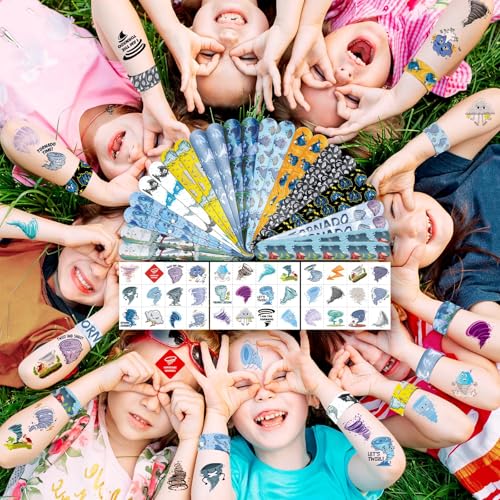 Tornado Party Favors Set - 24 Slap Bracelets & 36 Tattoos