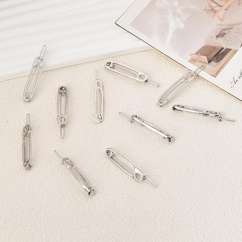 Silver Hair Pins for Styling Fancy Y2K Metal Hair Clips Silver Geometric Brooch Pin Shaped Barrettes Hairclips Hairpins for Cool Girls Emo Cyber Punk Egirls Hair Accessories Decors 10 PC