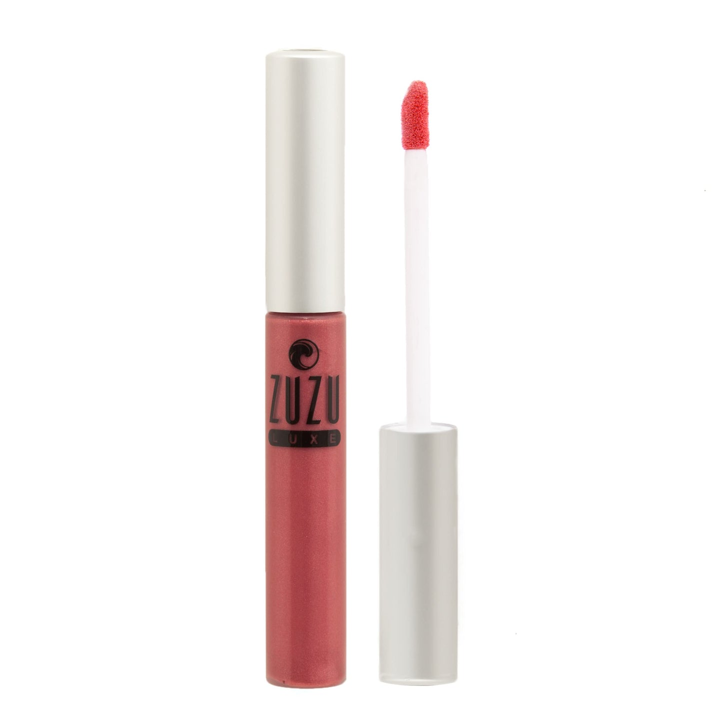 Zuzu Luxe Sheer Gloss (Mischief - Hibiscus Pink/Cool Shimmer), Natural Lip Gloss, Natural, Paraben Free, Vegan, Gluten-free, Cruelty-free, Non GMO, 0.17 oz