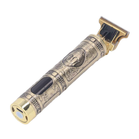 Alomejor Detail Beard Trimmer, Non Slip Frame Washable Blade Professional Hair Trimmer T Blade for Mens Gifts (Buddha Head)