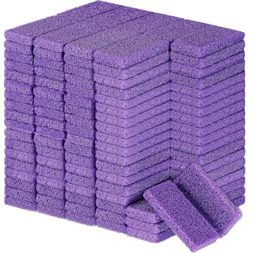Batiyeer 300 Pcs Pumice Stone Bulk for Feet Scrubber Dead Skin Disposable Foot Pumice Foot Shower Scrubber for Heel Cuticle Callus Remover Bath Spa(Purple)