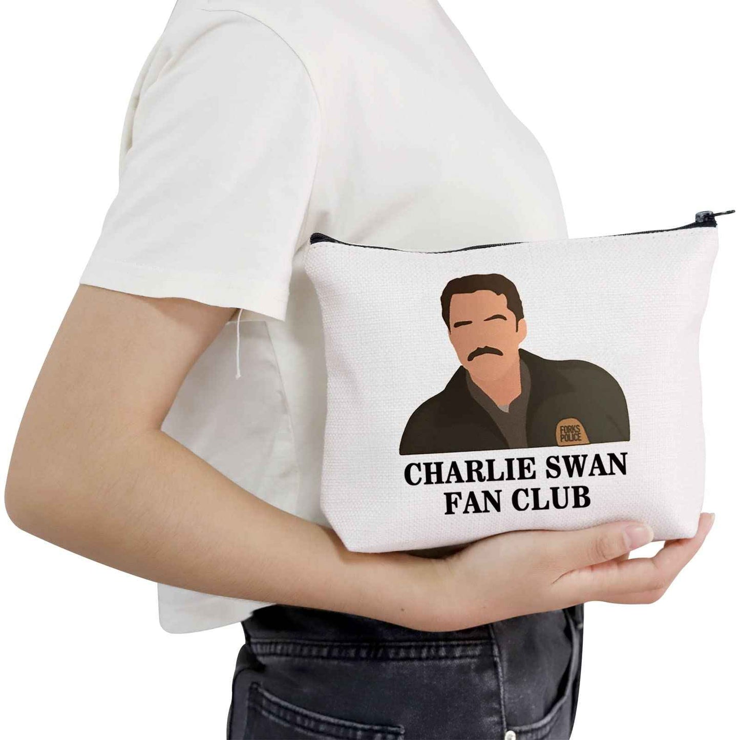 POFULL vampire Merchandise vampire Charlie Swan Fan Club Cosmetic Bag vampire Quote Makeup Bag(Charlie Swan bag)