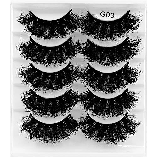FEITA 8D Faux Mink False Eyelashes - 5 Pairs Dramatic Volume