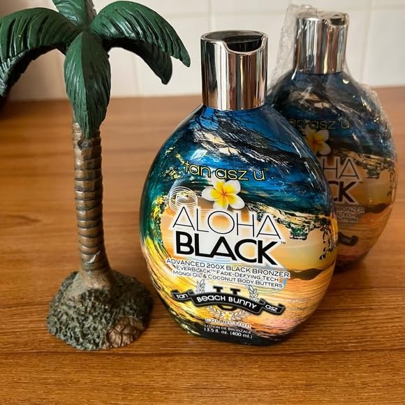Tan Asz U Aloha Black 200X Advanced Black Bronzer Tanning Lotion, 13.5 oz