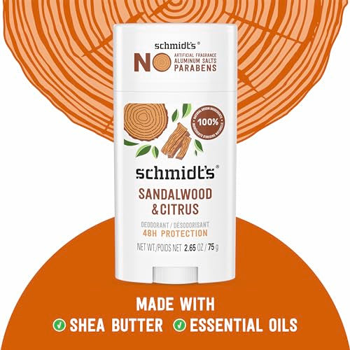 Natural Deodorant Sandalwood & Citrus - 24 Hour Odor Protection