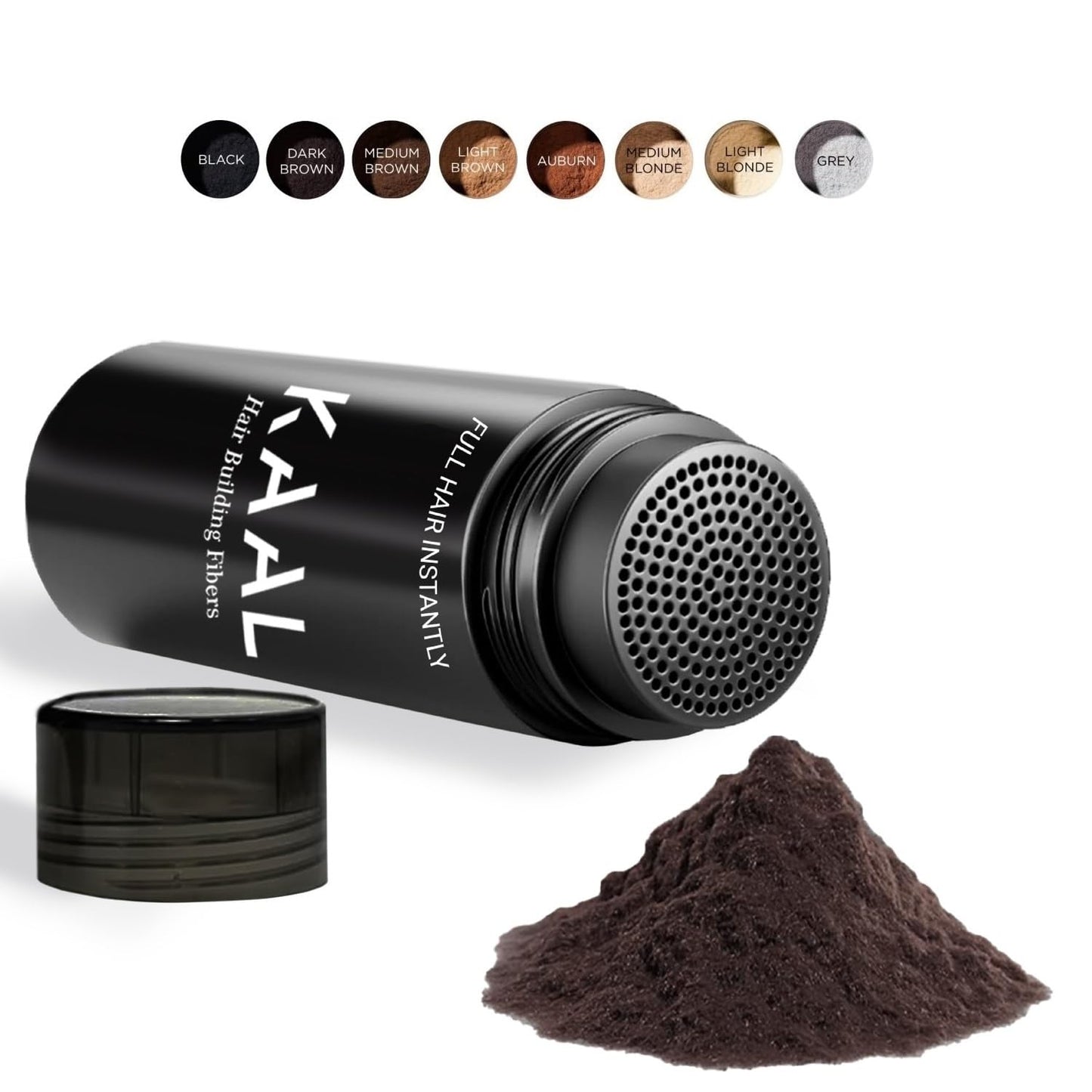 KAAL Hair Fiber, Hair Fibers for Thinning Hair for Women & Men, (0.97 oz, Dark Brown) Hair Building Fibers, Completely Conceals Hair Loss in 15 Sec - 8 Shades for Men Women, Instantly Thicker