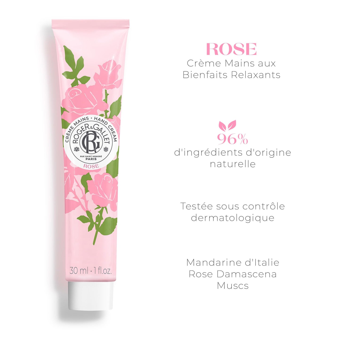 ROGER & GALLET | Hand and Nail Cream | Nourishing Hand Cream & Hand Moisturizer | Hand Lotion Hand Care (Rose | 1 oz)