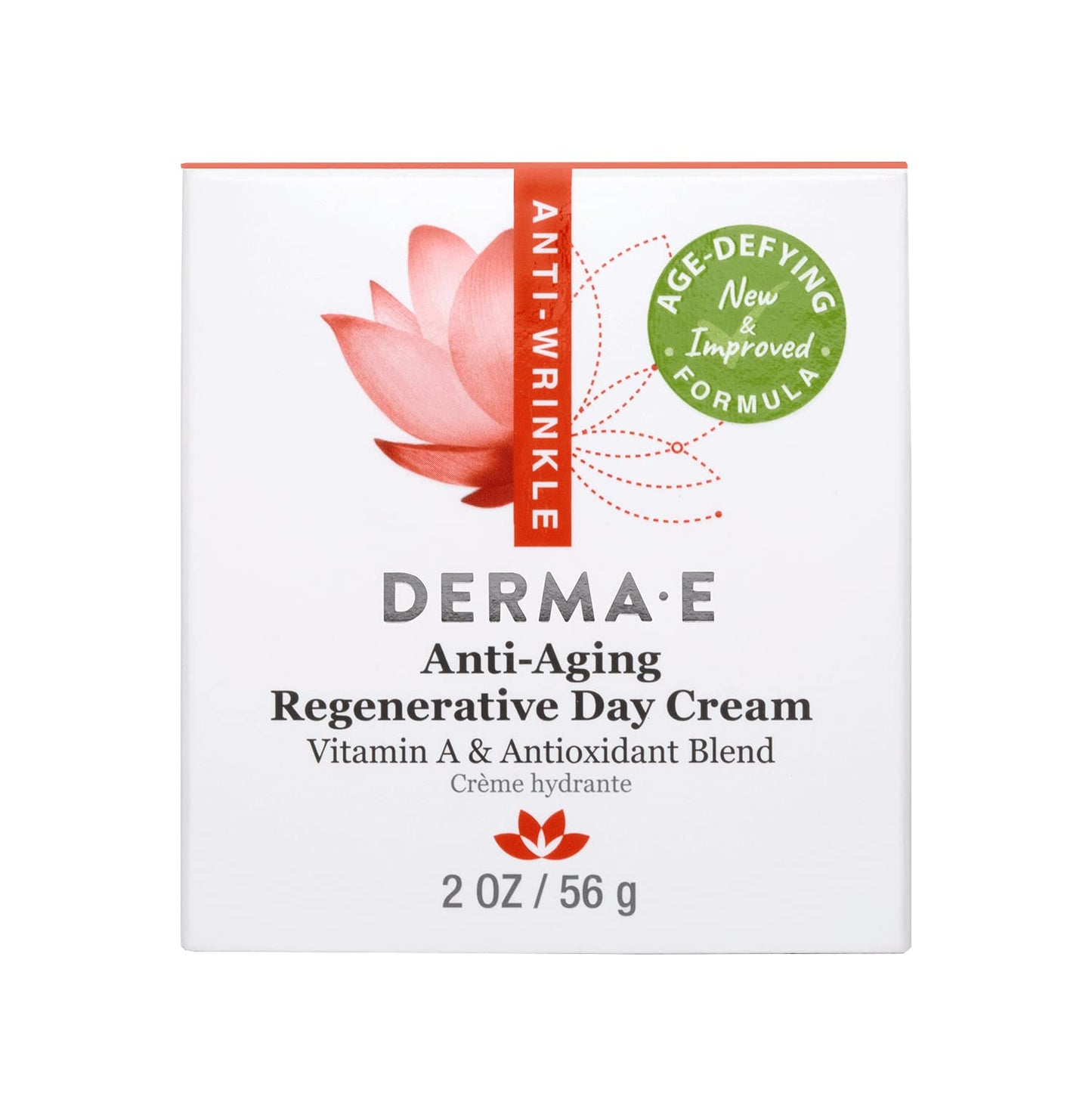 DERMA-E Anti-Aging Regenerative Day Cream – Astaxanthin Moisturizer for Face – Lightweight Firming Anti-Wrinkle Cream with Lavender, Jojoba Oil and Vitamin E, 2 oz