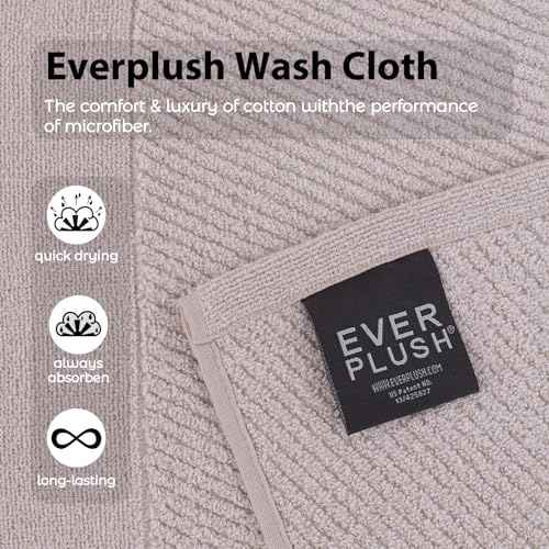 Everplush Industrial Style Face Towel 6-Piece Set - Cotton Combined with Microfiber, Strong Water Absorption, Extra Soft, Gentle on Skin, Durable, Ideal for Face & Hand