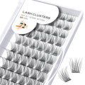 Lash Clusters B01 DIY Eyelash Extensions 72 Clusters Lashes C D Curl B&Qaugen Mega Volume Individual Lashes Eyelash Clusters Extensions Wispy Lashes Cluster DIY at Home (B01-D-8-16MIX)
