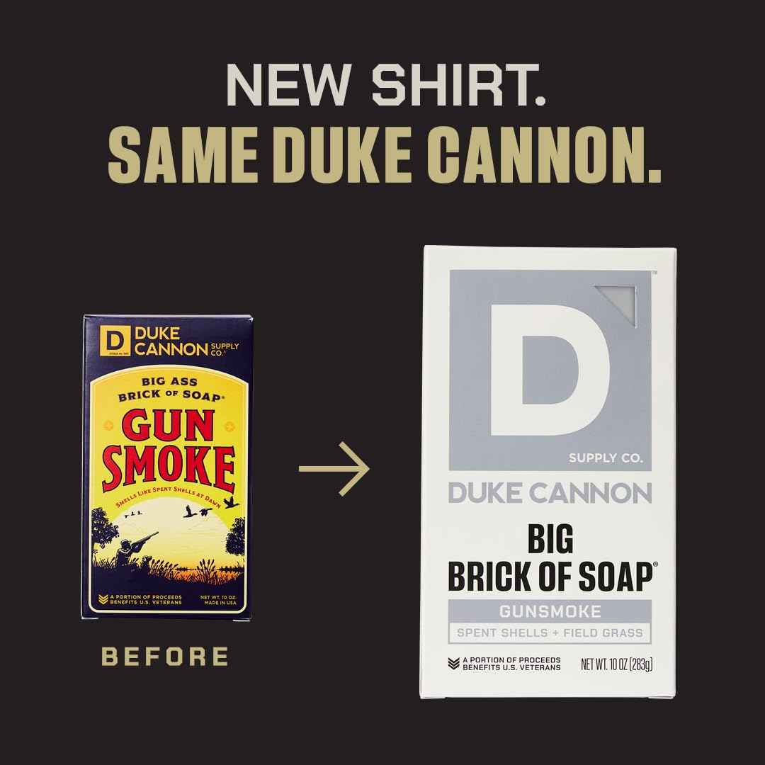 Duke Cannon Supply Co. Big Brick of Soap Bar, Frontier 40 - Fresh Cut Pine, Leaf & Leather, Campfire & Midnight Swim, Extra Large, Masculine Scents, 10 oz. (Variety, 4 Pack)
