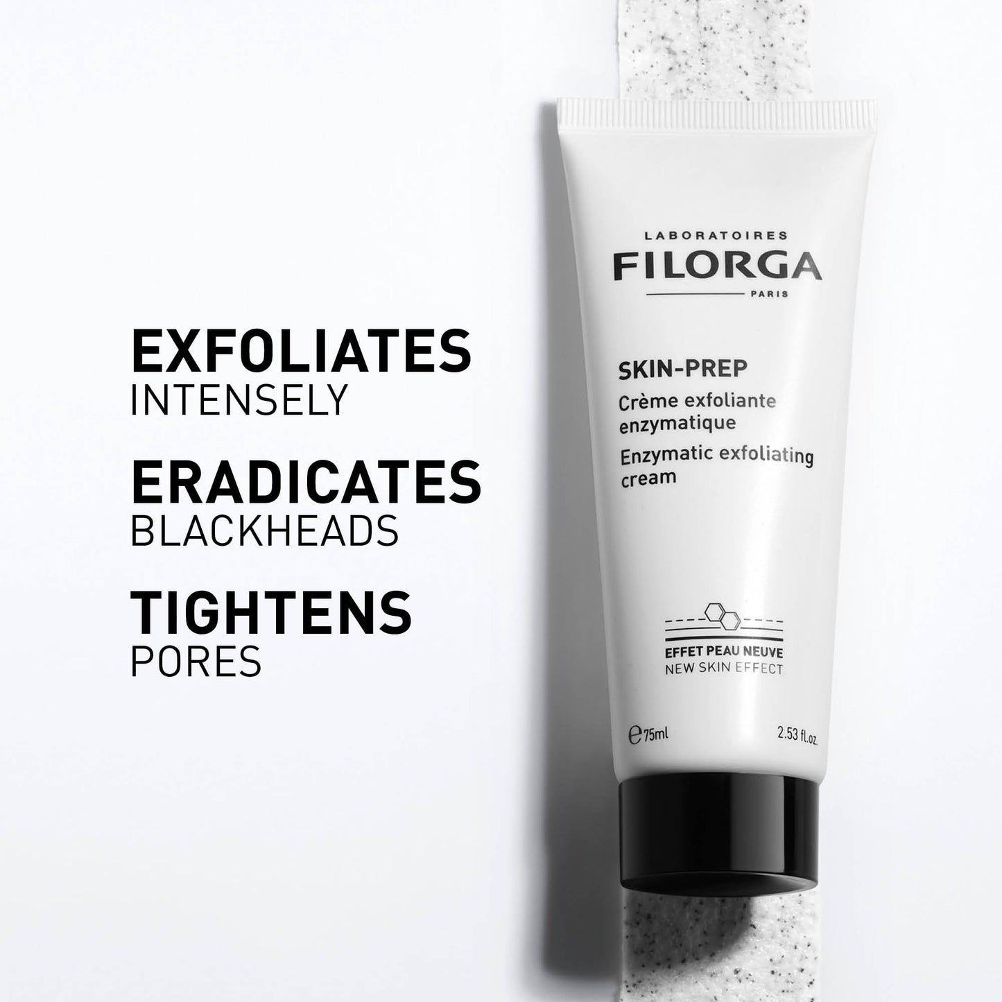 Filorga Skin-Prep Enzymatic Exfoliating Cream Face Cleanser with Papain Enzymes and Volcanic Sand Particles to Tighten Pores, Clean Skin, and Boost Skin Quality, 2.53 fl. oz.