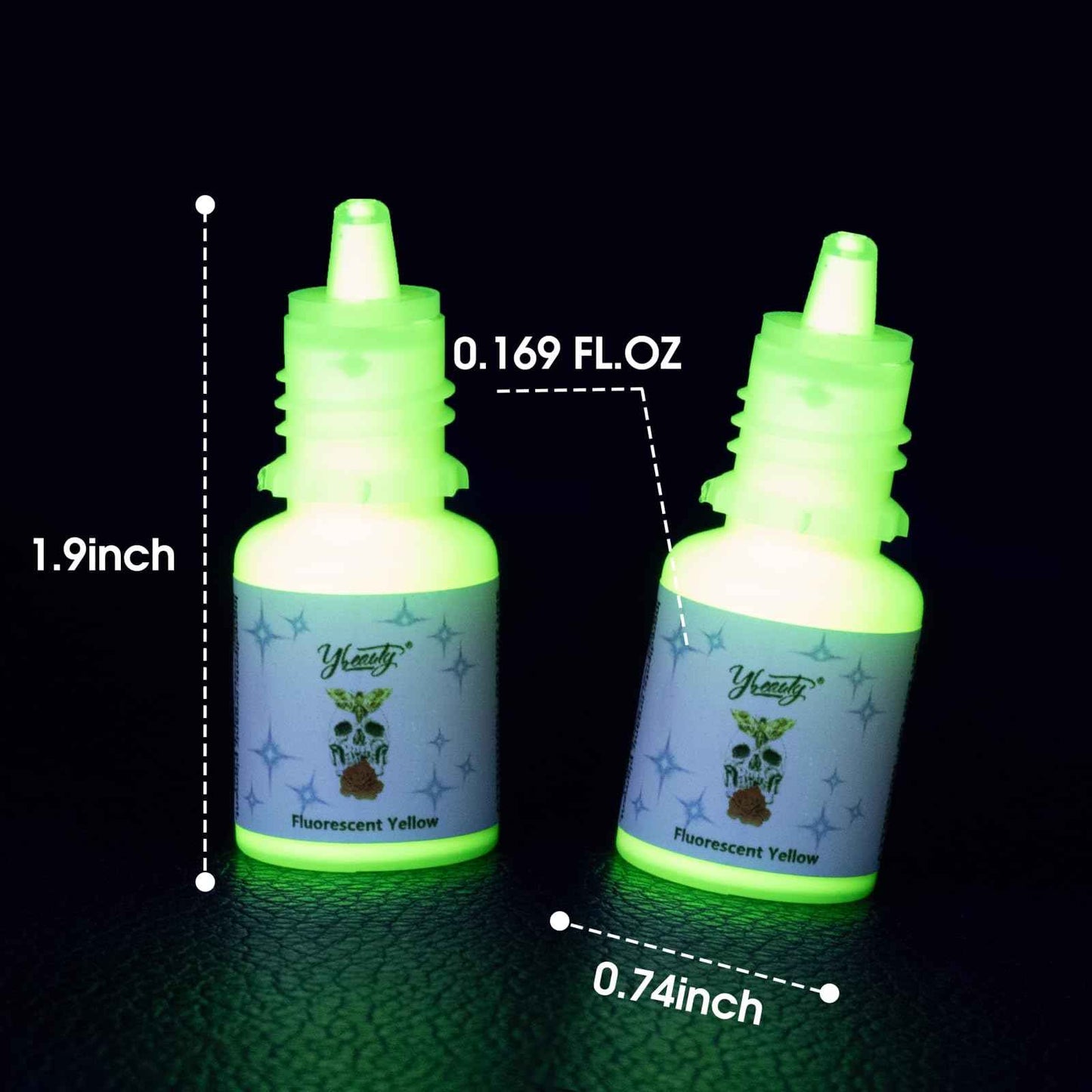 Tattoo Ink Set - Tattoo Inks Pigment Kit, 8 Color 1/6oz 5ml/Bottle Professional Tattoo Fluorescent Ink & Tattoo Equipment for Halloween Supplies (1/6 oz(5ml), 8Color)