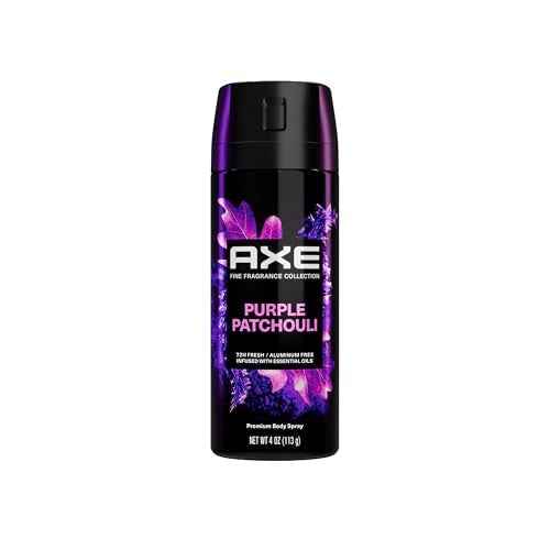 AXE Fine Fragrance Collection Premium Body Spray with 72H Odor Protection Purple Patchouli with Citrus + Oak Essential Oils Aluminum-Free 4 oz