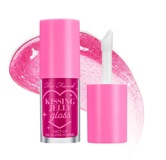 Too Faced Kissing Jelly Lip Oil Gloss, 0.15 fl.oz., Raspberry