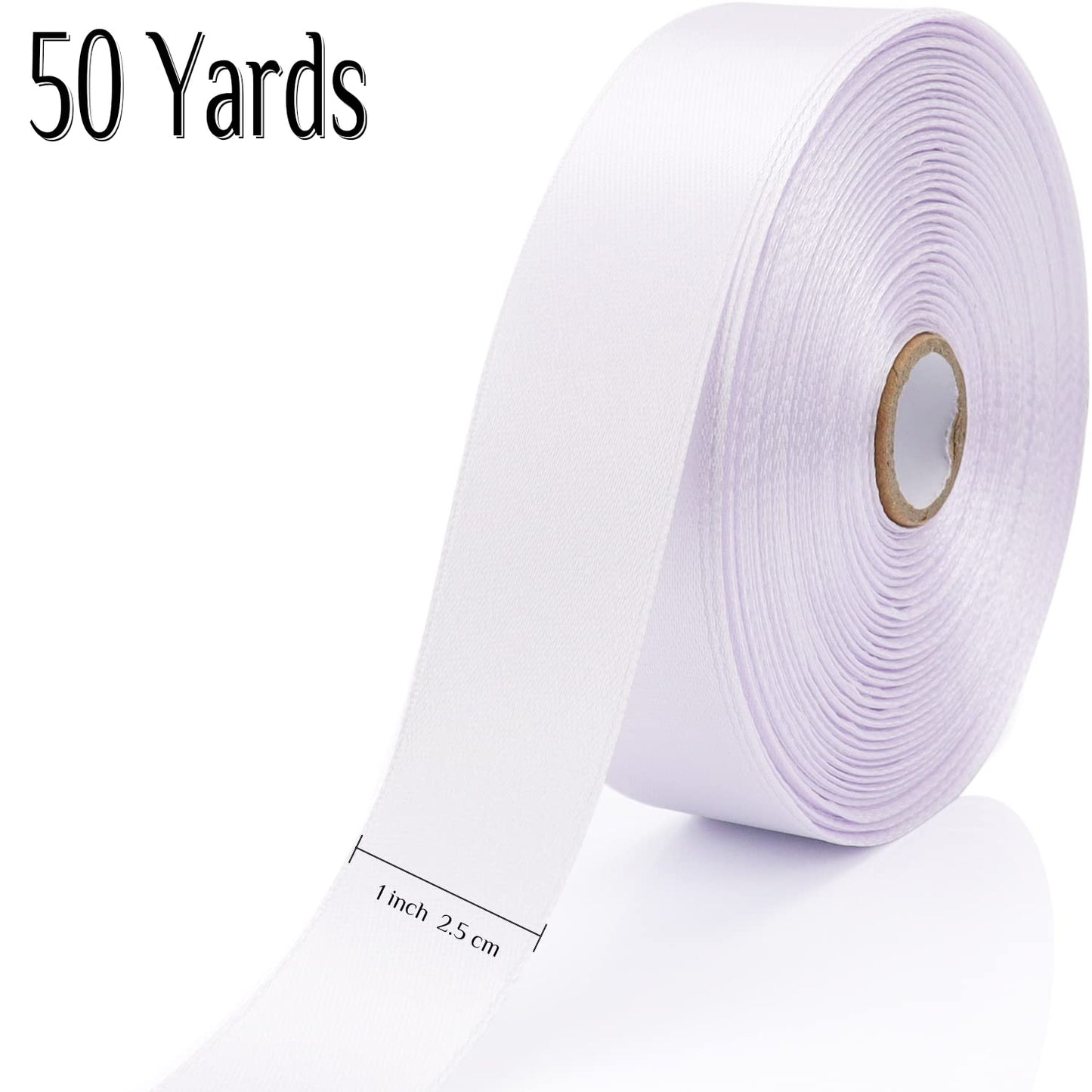 Nsilu 1 inch, White Ribbon for Gift Wrapping 50 Yards Perfect Wedding Party Wreath Sewing DIY Hair Accessories Decoration Floral Hair Balloons Other Projects