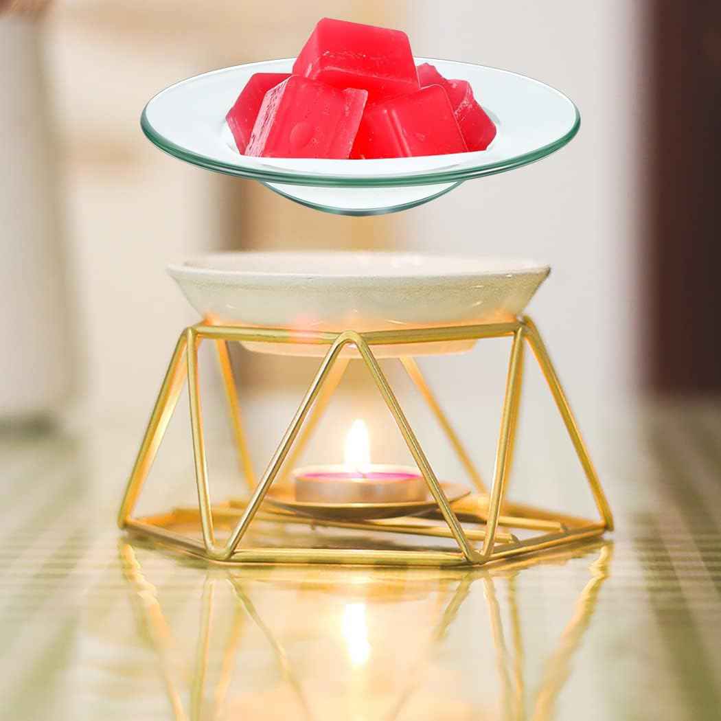 VGEUNA 4 Pieces Replacement Glass for Wax Warmer Wax Melt Dish Fits Most Wax Warmers Durable Glass Dish for Wax Melter