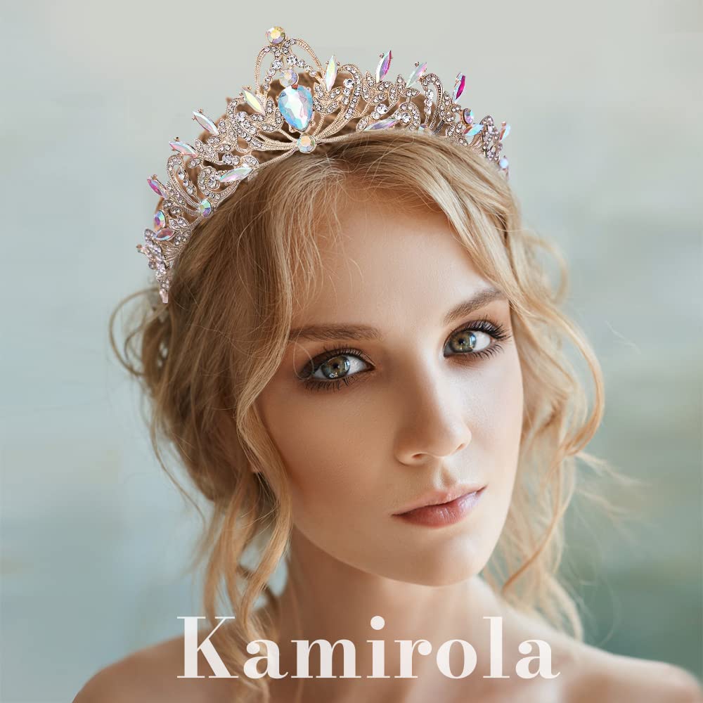 Kamirola Crystal Crowns and Tiaras Headband for Girl or Women Birthday Party Wedding Prom Bridal Christmas Valentine,Gothic Halloween Costumes