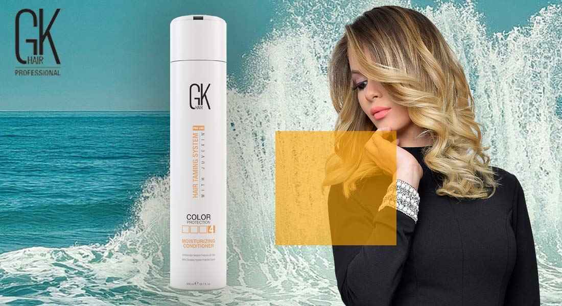 Global Keratin GK Hair Moisturizing Conditioner (10.1 fl.oz/300ml) -Silver Bombshell for Blonde and Gray Hair Removes Yellow Brassy Tones for Woman (280 ml/9.5 oz)