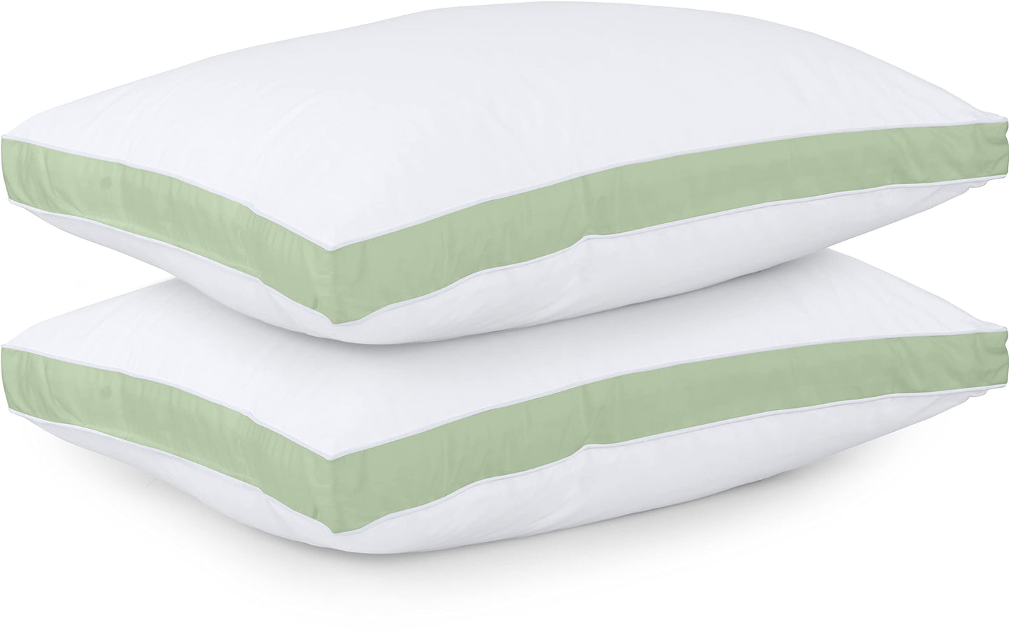 Utopia Bedding Bed Pillows for Sleeping Queen Size (Sage), Set of 2, Cooling Hotel Quality, Gusseted Pillow for Back, Stomach or Side Sleepers