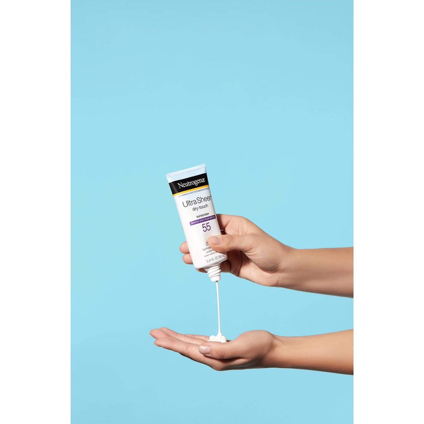 Neutrogena Ultra Sheer Dry-Touch Sunscreen Lotion, Broad Spectrum SPF 55 UVA/UVB Protection, Light, Water Resistant, Non-Comedogenic & Non-Greasy, Travel Size, 3 fl. Oz