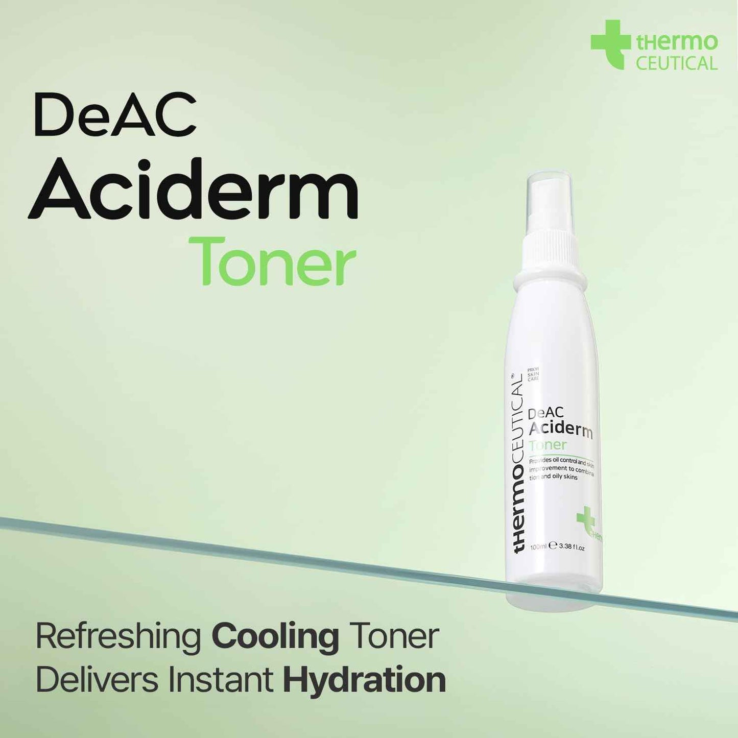 tHermoCEUTICAL DeAC Aciderm Toner - Refreshing Cooling Toner, Targeted Acne Solution, Relieves Skin Sensitivity for Oily, Acne Prone Skin, 3.38 fl.oz