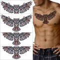 Large Owl Temporary Tattoos - 4 Sheets Waterproof Body Art Stickers