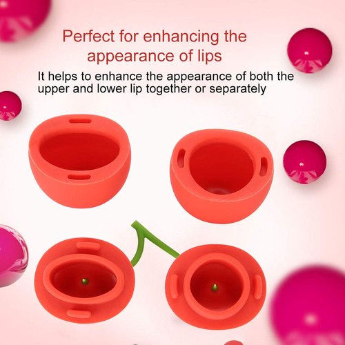 Lip Pump Device Silicone,Portable Hot Cherry-Shaped Lip Plumping Enhancer Lip Enhancement Plumper Quick Device Beauty Tool