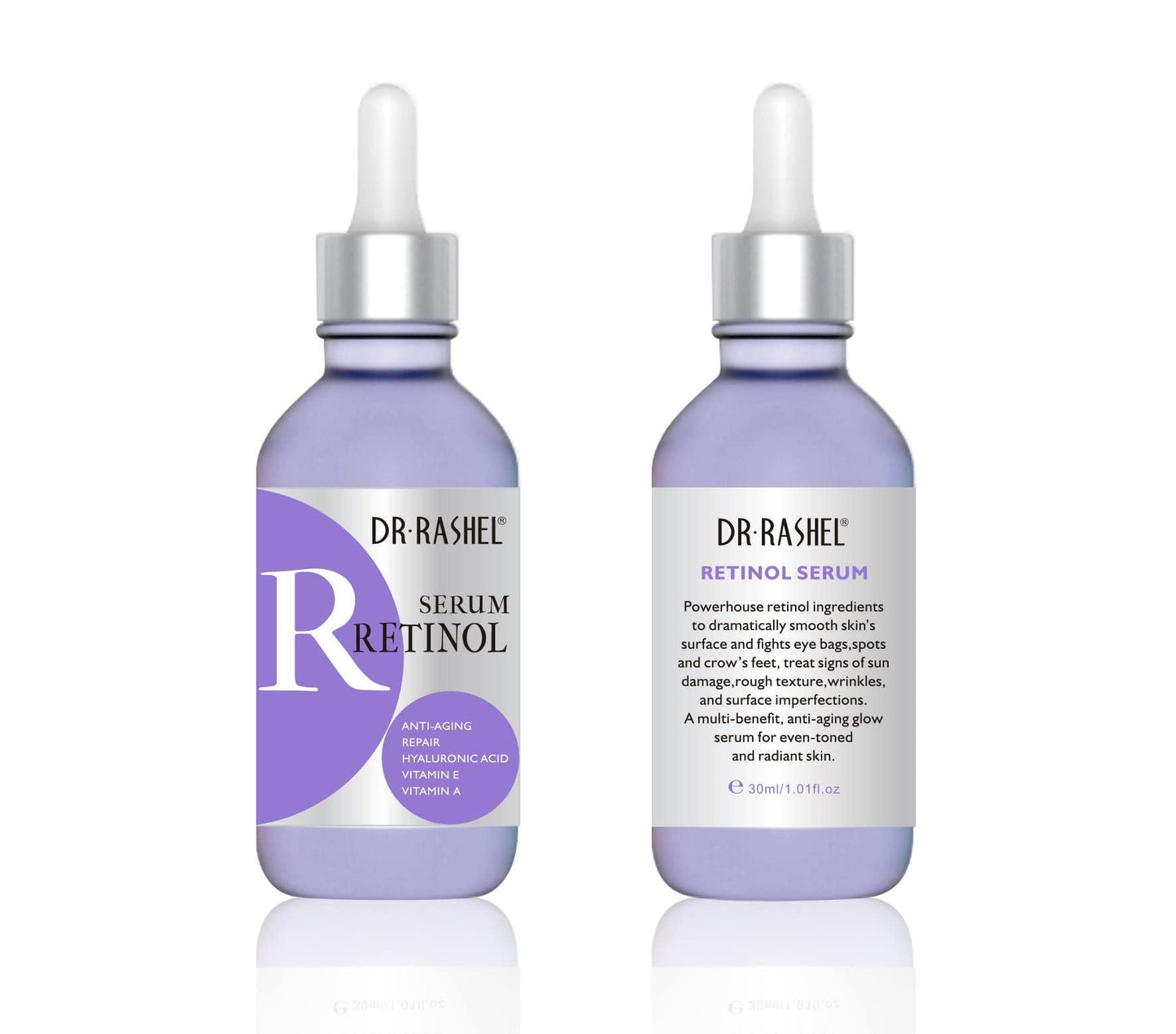 Dr Rashel Vitamin C, Retinol & Hyaluronic Acid Complete Facial Serum Moisturizing Repair Set, Size (1.01 oz x 3 Pack Face Serum)