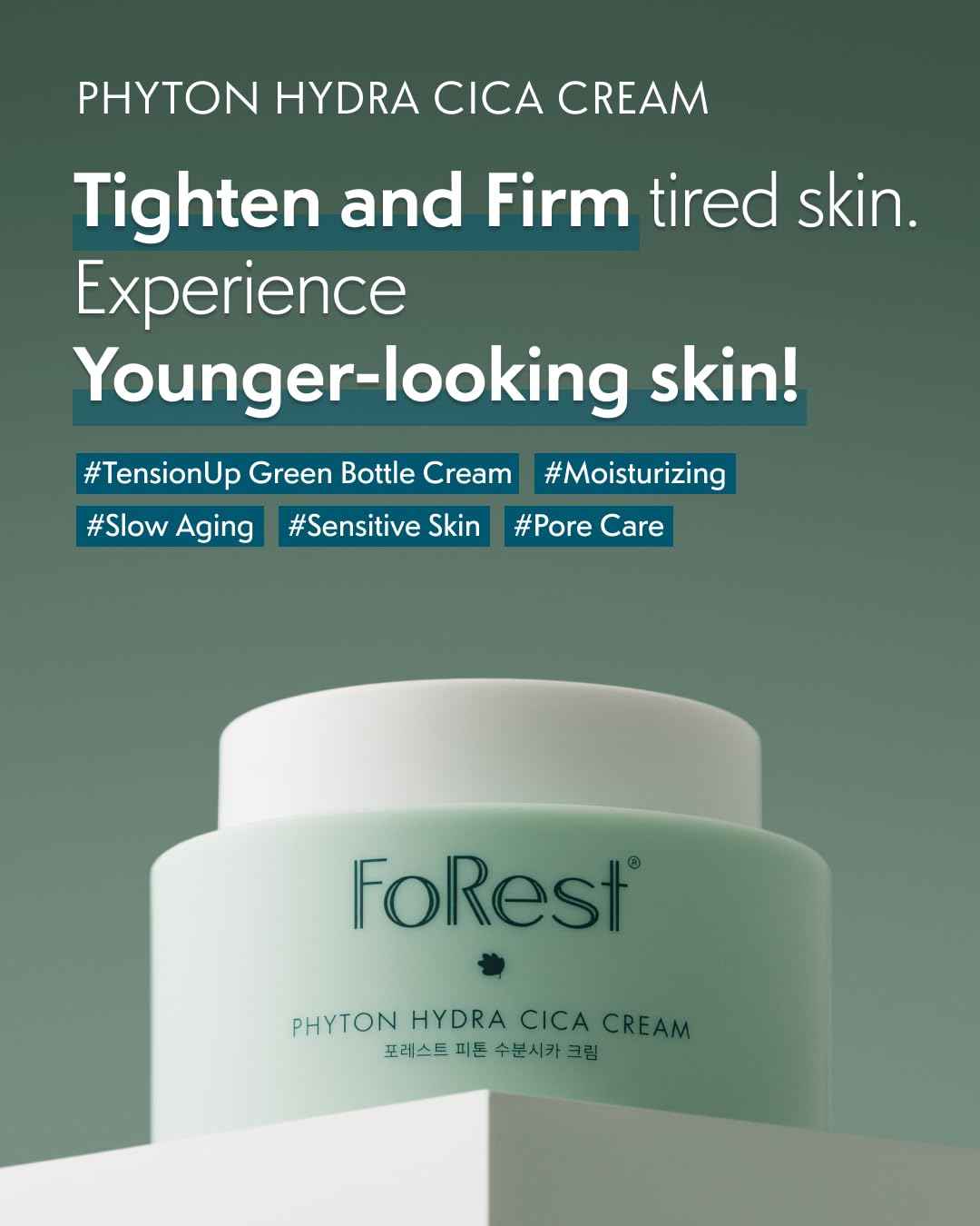 FOREST Hydra Cica Cream 1.69 fl. oz, slow aging, anti wrinkle, deep mositurizing facial cream, hyaluronic acid, korean skin care