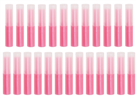 Mini Skater 0.14oz Empty Flavored Lip Balm Container Tubes Plastic Homemade Moisturizing Lip Stick with Caps Bulk Fit for Women Adult DIY Making Supplies, 25 Count (Red)