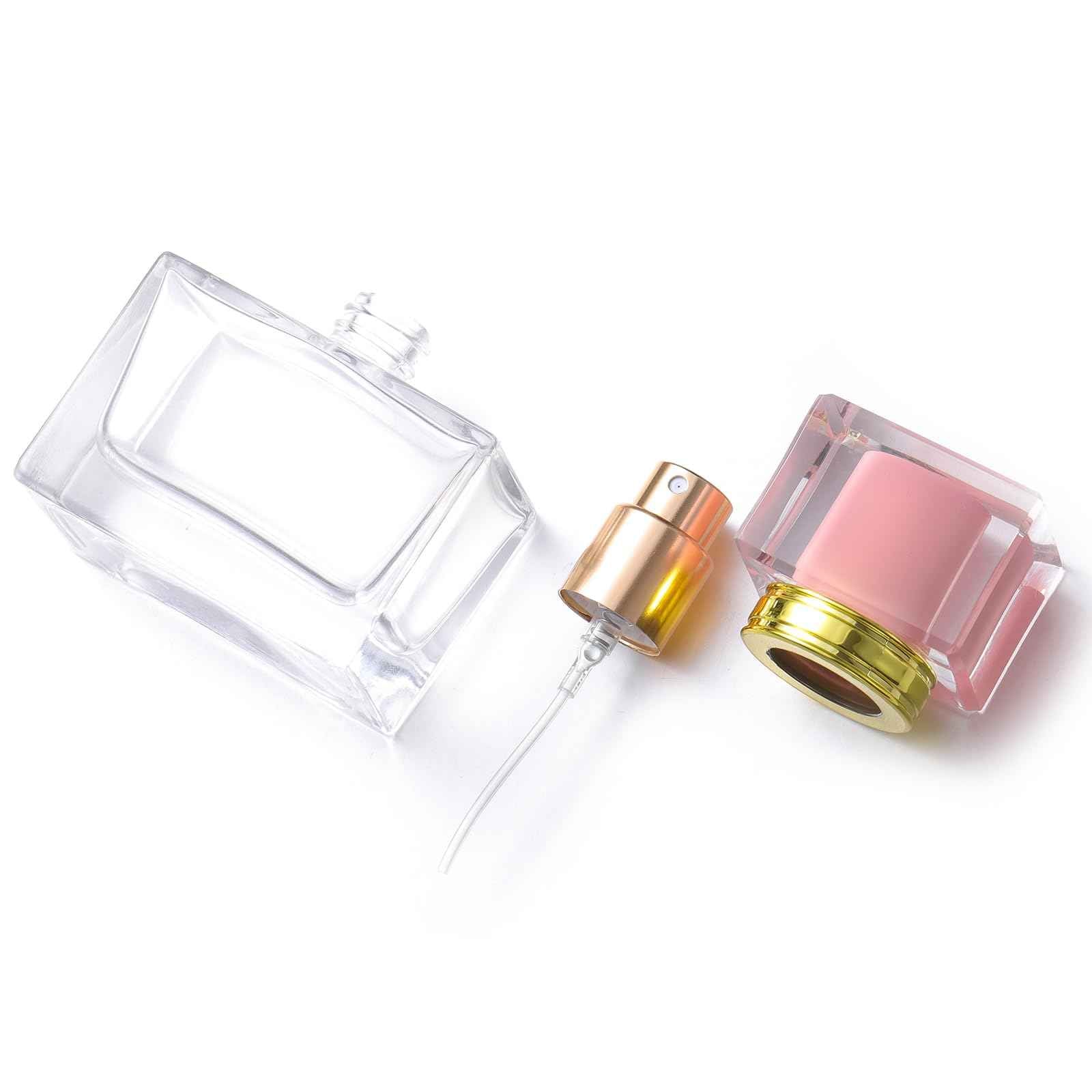 YWG Stone 30ml 1.02oz Refillable Perfume Atomizer Large Perfume Bottle for Essential Oils Perfumes Empty Clear Glass Mist Spray Bottle for Traveling Outgoing 6 Pack